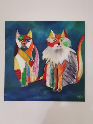 Les aristocats — Acrylique sur toile 60x60