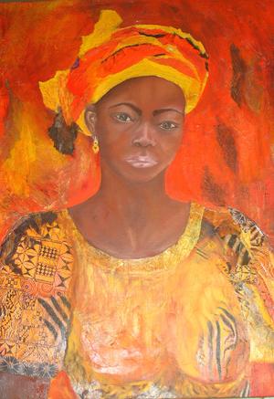 Elégante — technique mixte 80x65