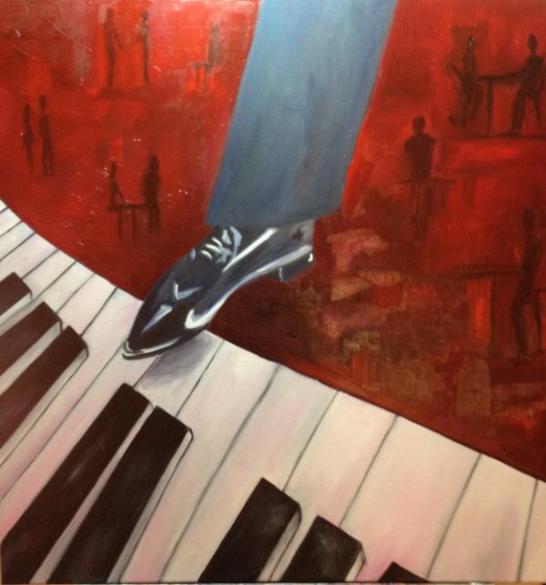 Jazzy Bar — Huile sur toile par JAZZ, fontainebleau