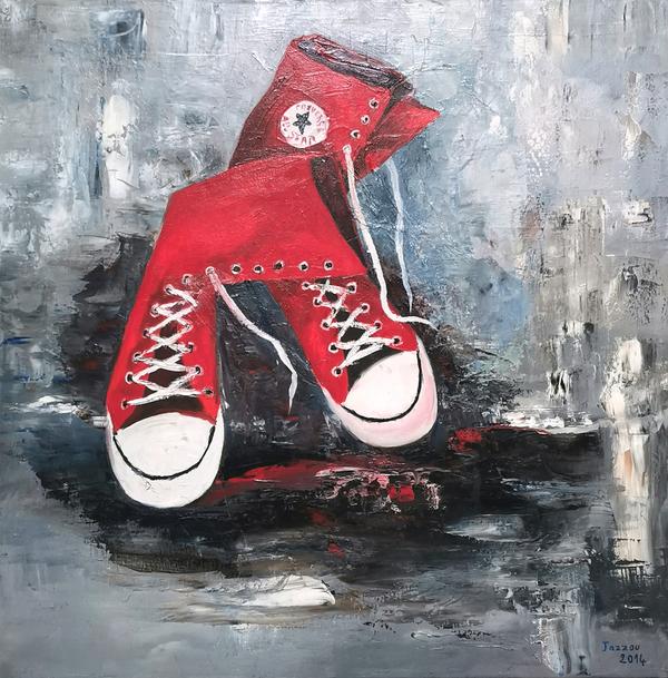 Favourite shoes — Huile sur toile 60x60 작가: JAZZ, fontainebleau