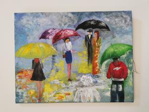 Et pluie quoi — Acrylique sur toile 50x65