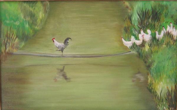 Viens poupoule! — Huile sur toile par JAZZ, fontainebleau
