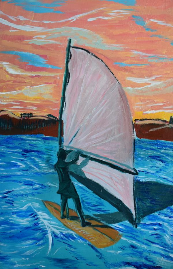 Le surfeur — Acrylique sur toile par Jean-Baptiste Moreno, PARIS