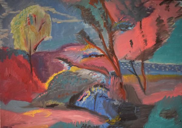 Bleu Bonnard — Huile sur toile par Jean-Baptiste Moreno, PARIS