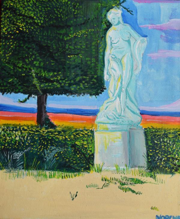 Statue du parc de Saint-Cloud — Acrylique sur toile par Jean-Baptiste Moreno, PARIS