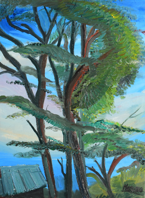 Levée de soleil sur Ville-D'Avray — Huile sur toile