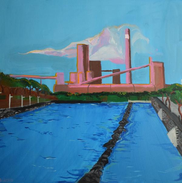 L'usine Rose — Acrylique  par Jean-Baptiste Moreno, PARIS