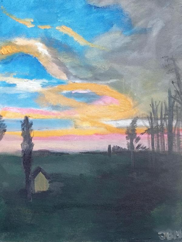 Ciel de Dordogne — Huile sur toile par Jean-Baptiste Moreno, PARIS