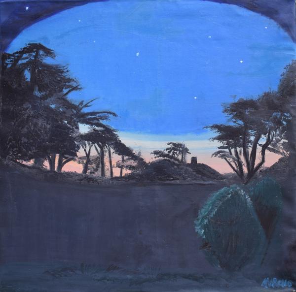 Couché de soleil sur Ville-D'Avray — Huile sur toile par Jean-Baptiste Moreno, PARIS