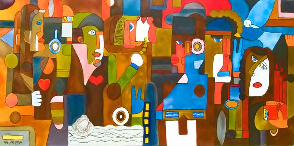 Le Paradoxe de la Présence by Mary G — キャンバスに油彩 制作 Mary G, Dubaï