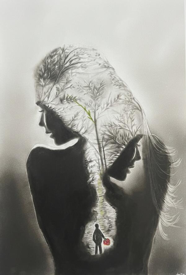 Pénétration de l'Espoir par Mary G — 木炭 制作 Mary G, Dubaï