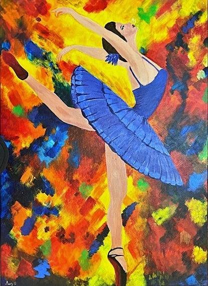 La Symphonie Bleue by Mary G — Acrylique sur toile 작가: Mary G, Dubaï